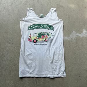 Women's Vintage 1989 Señor Frogs Mazatlan Mexico White Party Shirt Dress Sz OS